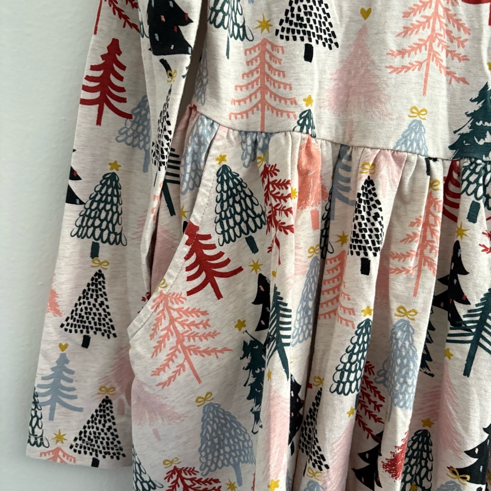 Hanna Andersson • Long Sleeve Holiday Trees Dress - Picture 2 of 6